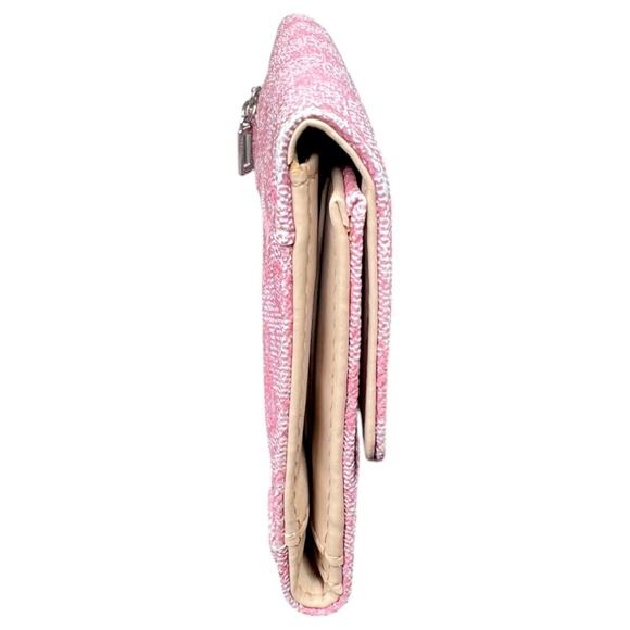 GUESS Pink Monogram Tri-Fold Wallet with Zip Pocket and Card Slots NWOT - Picture 5 of 7